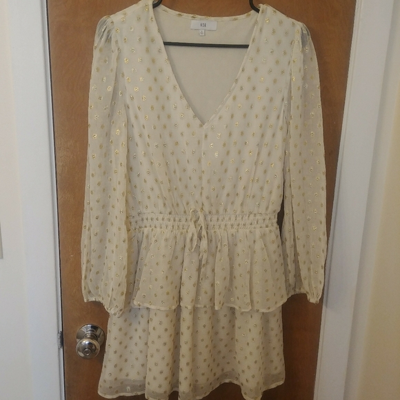 'Tyler' Metallic Long Sleeve Clip Dot Minidress by NSR (Nordstrom) SIZE SMALL - Picture 2 of 7
